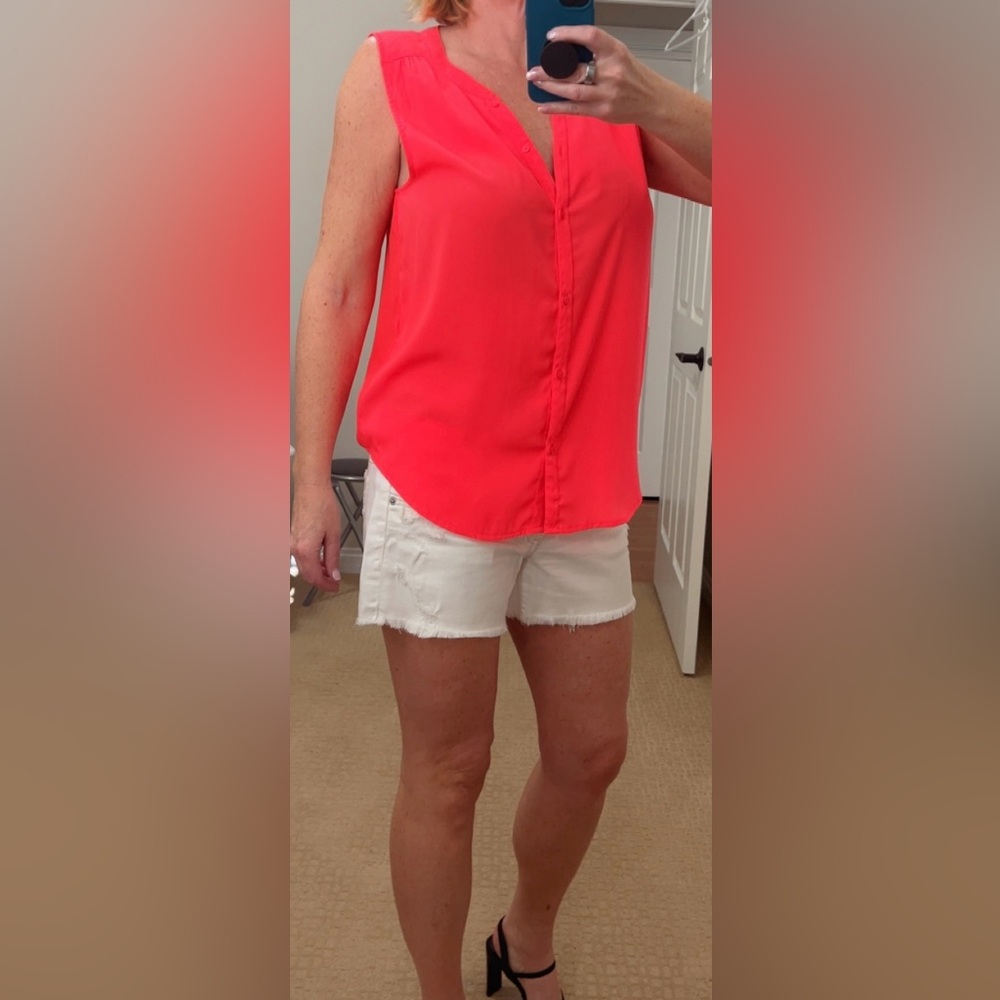 American Eagle Outfitters Hot Pink Sleeveless Blouse